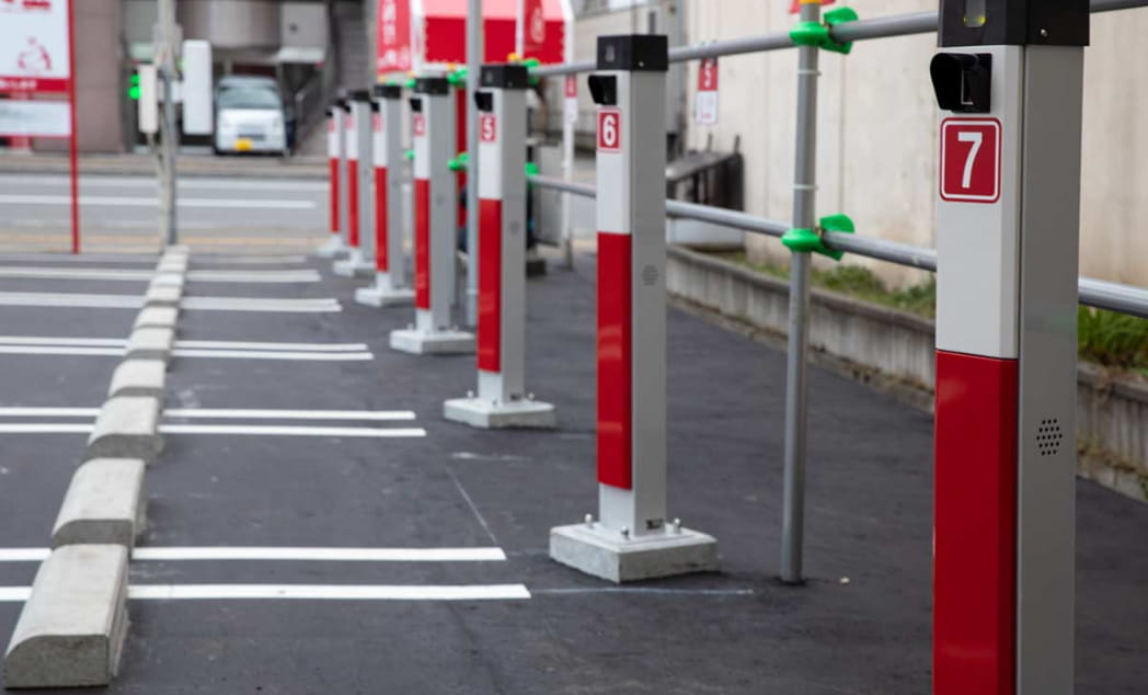 車室カメラで管理されている駐車場